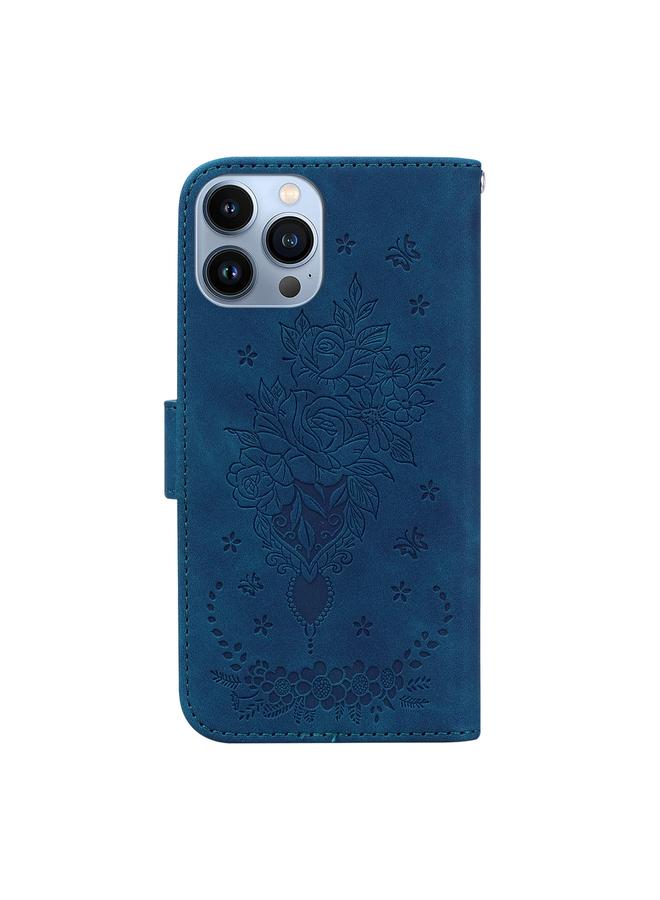 S-TOP Case For iPhone 13 Pro Max Butterfly Rose Embossed Leather Phone Case - Image 3