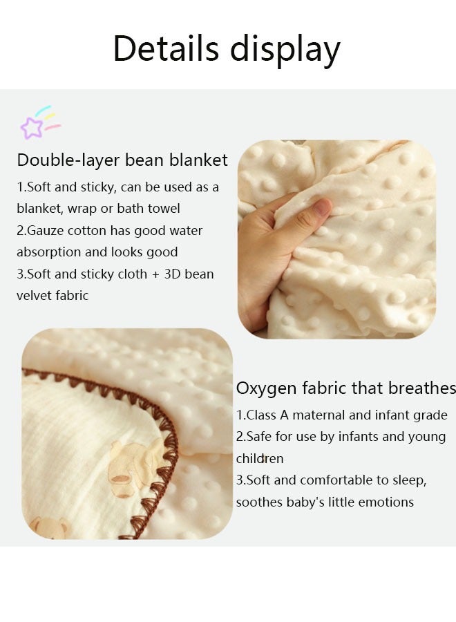 Vinnatsu Baby Towels, Newborn Bathrobe, Newborn Towel Set , Soft and Super Absorbent Towel for Babies and Children 0-3 Years 3D Strawberry Flower Soft Baby Comfortable  Blanket, Lightweight, and Foldable - Image 3