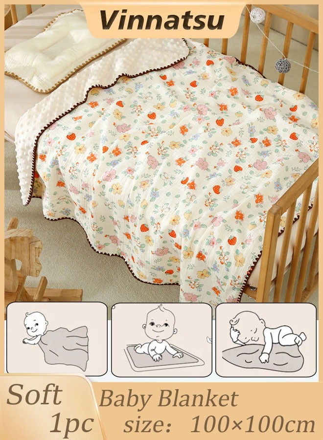 Vinnatsu Baby Towels, Newborn Bathrobe, Newborn Towel Set , Soft and Super Absorbent Towel for Babies and Children 0-3 Years 3D Strawberry Flower Soft Baby Comfortable  Blanket, Lightweight, and Foldable - Image 2