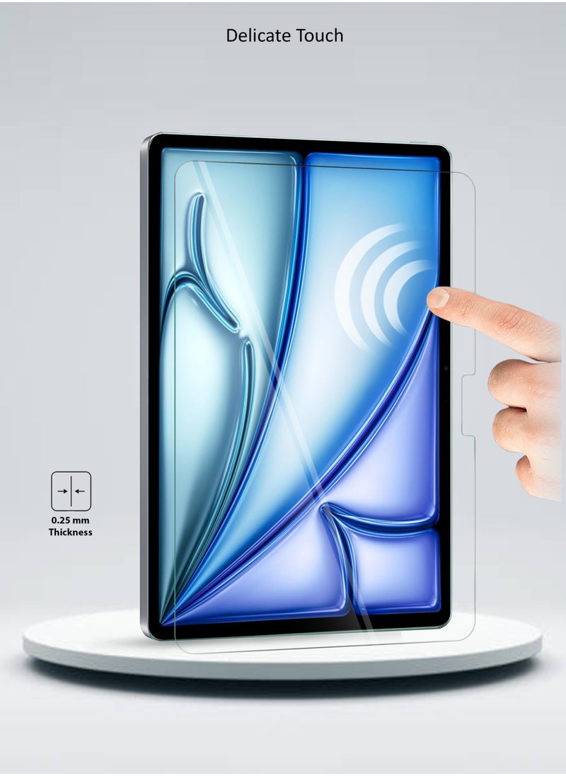 Wtech - Apple iPad Air 6 5G 2024 11 Inch Premium Series Curved Edges Full Cover Tempered Glass Screen Protector (TSGPCN) - Clear - Image 1