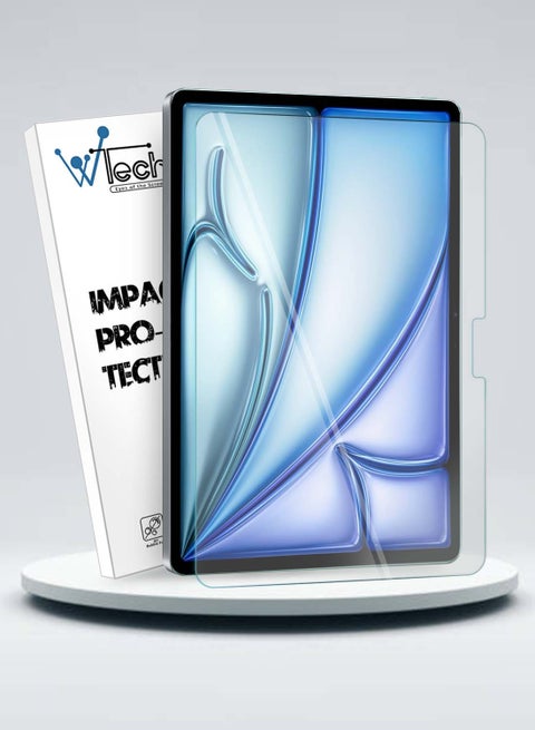 Apple iPad Air 6 5G 2024 11 Inch Premium Series Curved Edges Full Cover Tempered Glass Screen Protector (TSGPCN) - Clear