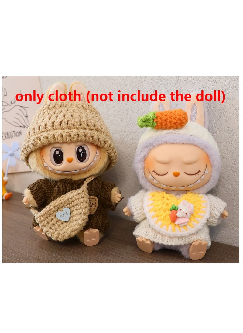 Labubu cloth (not inclued the doll) for labubu v2 labubu v1 Carrot head yellow top