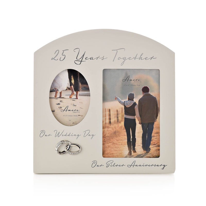 Oaktree Gifts Arched Double Frame 25 years together  25TH Anniversary