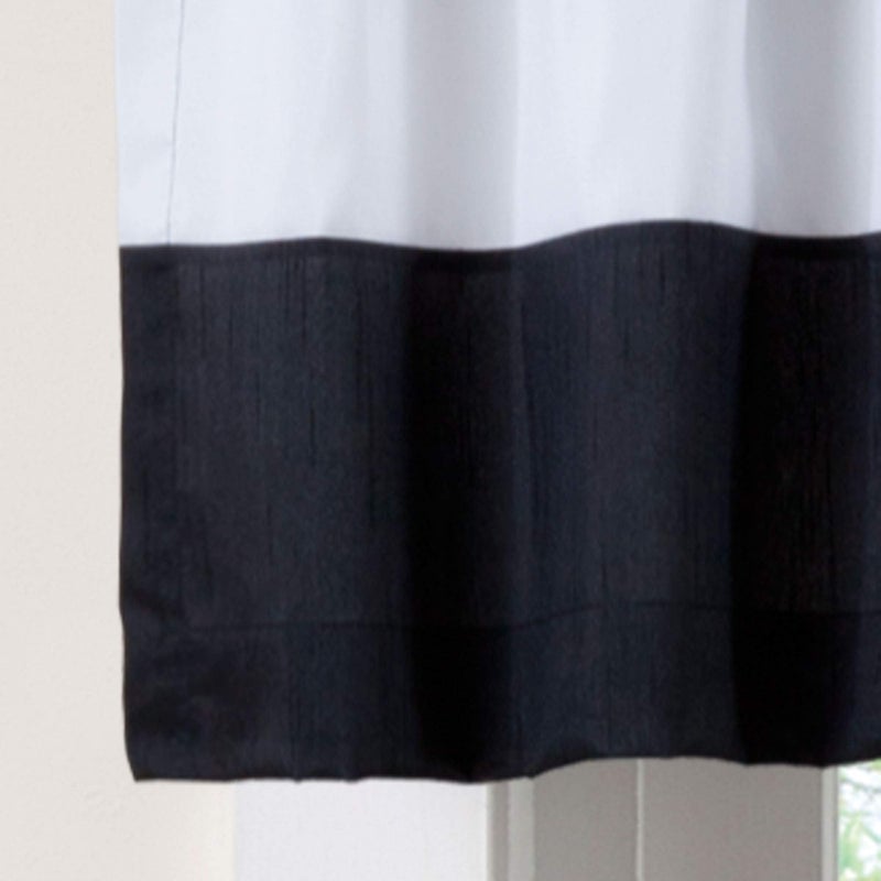 Lush Decor Iman Valance Curtain Single 18" W x 84" L White & Black - Black Valance Curtains - Kitchen Valances for Windows - Bathroom Curtains - Image 4