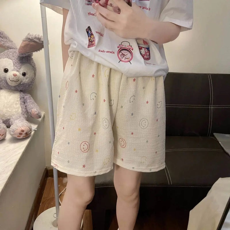 Internet Celebrity Baby Cotton Summer Pajama Pants Cartoon Printed Pants Home Pants Casual Loose Thin Walking Pants For Outer Wear - Image 5