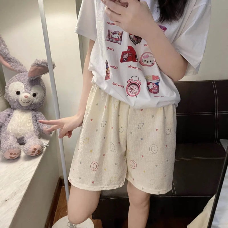 Internet Celebrity Baby Cotton Summer Pajama Pants Cartoon Printed Pants Home Pants Casual Loose Thin Walking Pants For Outer Wear - Image 4