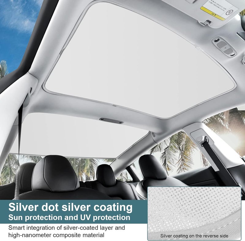 KUNIST Roof Sunshades for Tesla Model 3, Upgraded Sunroof Shade Sunshade Roof Sun Shade for Tesla Model 3 Accessories 2017-2020 (Ice White) - Image 5