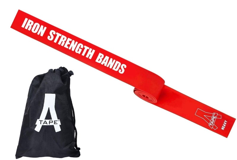 A-TAPE Muscle Floss Bands (5’ Ft Long X 2” inch Width)- Compression Bands - for Improving Movement, Increasing Circulation & Reducing Soreness (Red (Heavy)) - Image 3