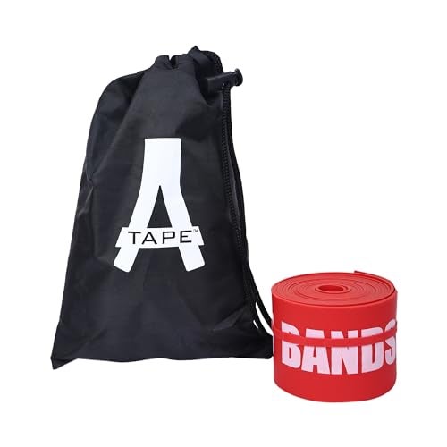 A-TAPE Muscle Floss Bands (5’ Ft Long X 2” inch Width)- Compression Bands - for Improving Movement, Increasing Circulation & Reducing Soreness (Red (Heavy)) - Image 2