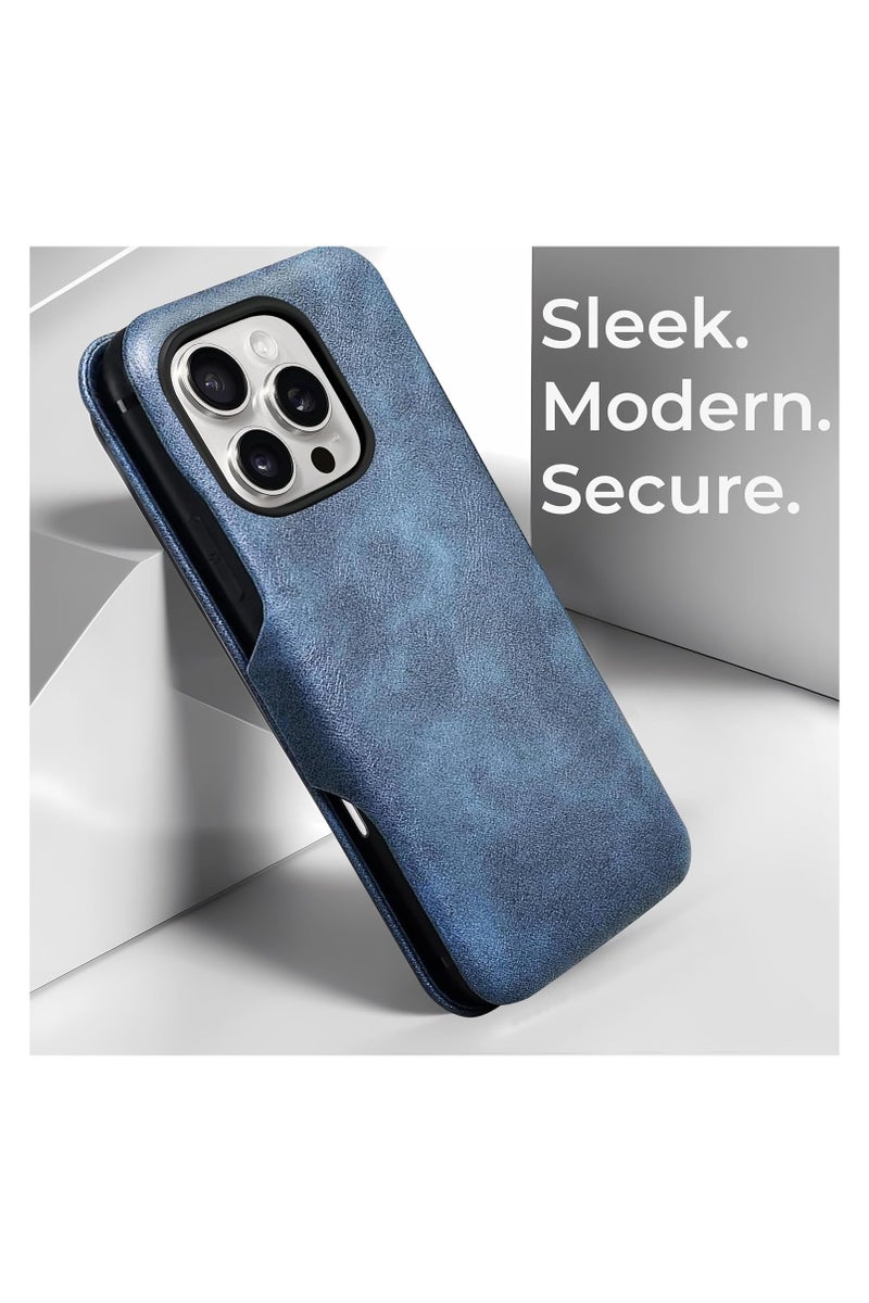 PULOKA Ultra-Slim PU Leather Flip Cover with Magnetic Closure for iPhone 16 Pro Max - Image 3