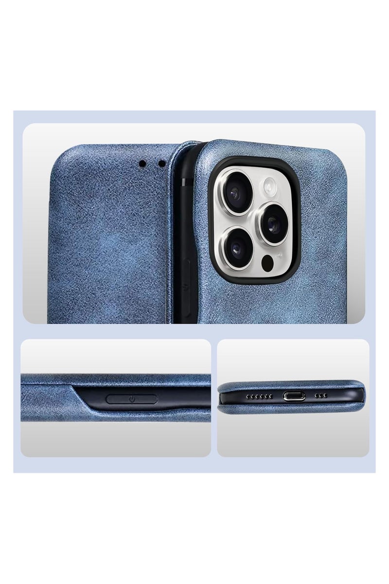 PULOKA Ultra-Slim PU Leather Flip Cover with Magnetic Closure for iPhone 16 Pro Max - Image 4