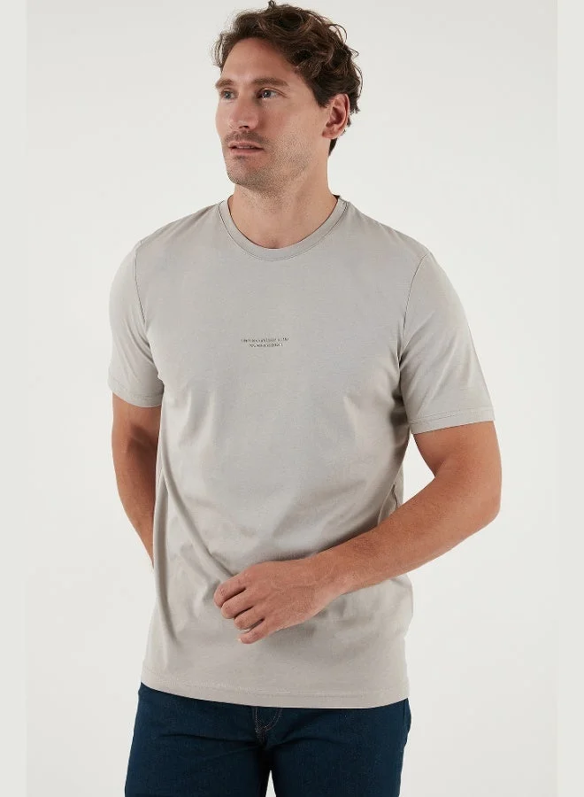 بوراتي تي شيرت رجالي قطن بطبعة من بوراتي بقصة عادية ورقبة دائرية