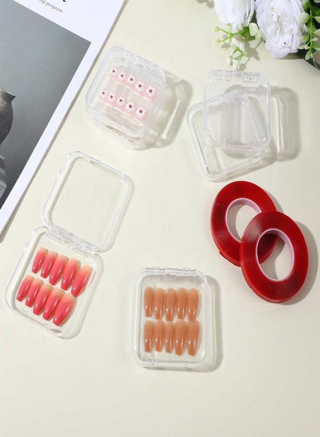 Caeuiciw 30 PCS Press on Nail Boxes with 5M Nail Tape, Clear Acrylic Nails Display Box for Storage for Nails Art Home Beauty Salon - Image 4