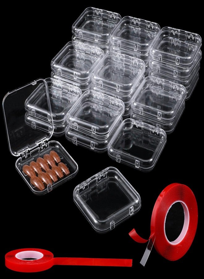 Caeuiciw 30 PCS Press on Nail Boxes with 5M Nail Tape, Clear Acrylic Nails Display Box for Storage for Nails Art Home Beauty Salon - Image 1