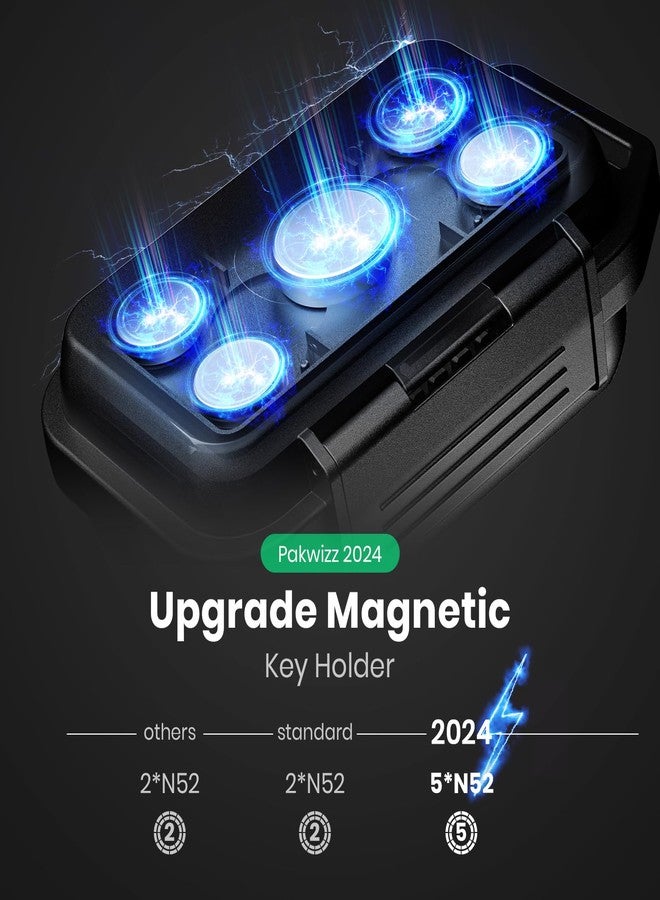 PakWizz 5 Magnets Version 3 in 1 Magnetic Key Holder Hide A Key Outside with Tracker Zone&Signal Blocking Pounch| Upgraded Magnetic Key Case| 5 Built-in Magnets| Waterproof Magnetic Key Box,Black - Image 2