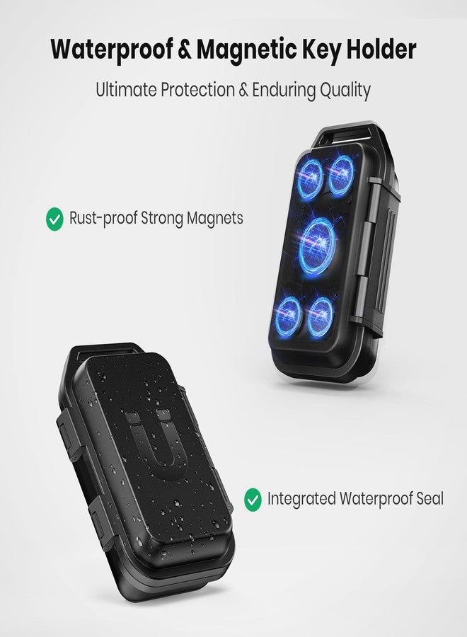PakWizz 5 Magnets Version 3 in 1 Magnetic Key Holder Hide A Key Outside with Tracker Zone&Signal Blocking Pounch| Upgraded Magnetic Key Case| 5 Built-in Magnets| Waterproof Magnetic Key Box,Black - Image 3