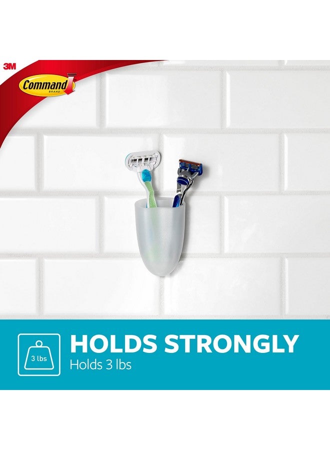 Command Razor Holder, Holds up to 3 lb, Clear Frosted, 4" x 2.5" x 1.5" 1 Holder with 1 Medium Water-Resistant Command Strip, Damage Free Bathroom Organization for Razors or Toothbruses - Image 4