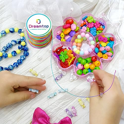 Dreamtop 1mm Stretchy Bracelet String, 100 Meters Rainbow Bead String Elastic String for Bracelet, Pony Bead String Elastic Cord for Jewelry Bracelet Making, Necklace String and Crafts, 109 Yard - Image 4