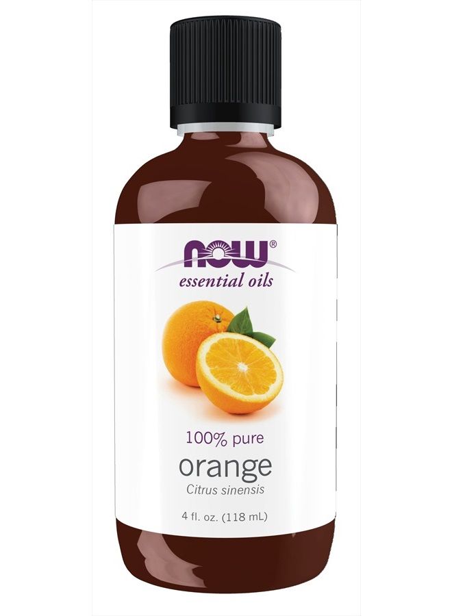 Essential Oils, Orange Oil, Uplifting Aromatherapy Scent, Cold Pressed, 100% Pure, Vegan, Child Resistant Cap, 4-Ounce