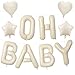 CEUQIESO 40 Inch Beige OH BABY Balloon for Gender Reveal Decorations Large Cream White Oh Baby Foil Balloons Letters with Ribbon Alphabet Oh Baby Banner Sign for Baby Shower Decorations Birthday - Image 3