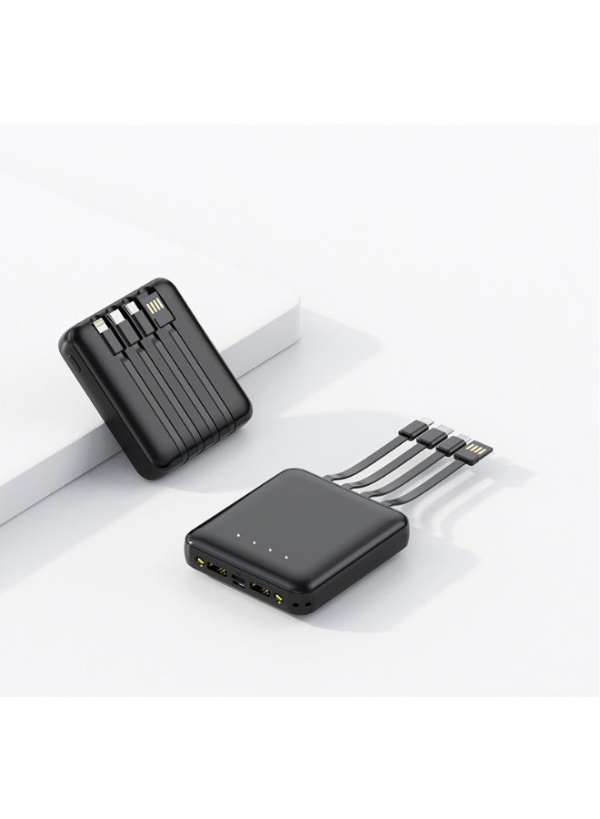 10000mAh Mini Power Bank with Built-in Cable, High Capacity Fast Charge Portable Charger - Image 2