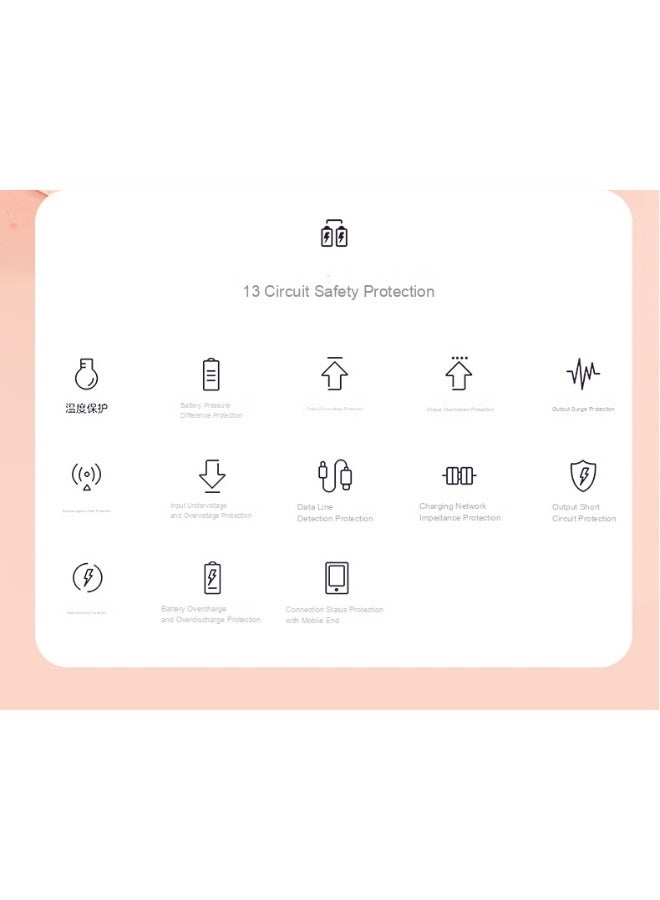 10000mAh Mini Power Bank with Built-in Cable, High Capacity Fast Charge Portable Charger - Image 3