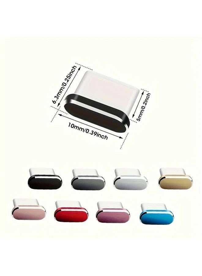 6 قطع سدادات غبار معدنية بلون الذهب الوردي لمنفذ شحن Type C - Image 2