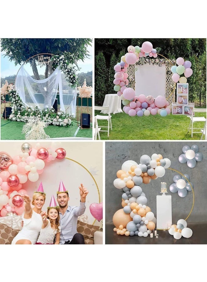 INSIJAM 2M Balloon Arch Kit, Metal Arch, Round Backdrop Stand, Wedding Backdrop Stand for Party Ceremony Birthday Bride Baby Shower Garden Floral Ramadan Decoration, Photo Background Decoration - Image 4