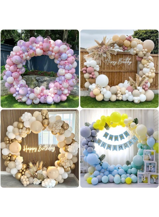 INSIJAM 2M Balloon Arch Kit, Metal Arch, Round Backdrop Stand, Wedding Backdrop Stand for Party Ceremony Birthday Bride Baby Shower Garden Floral Ramadan Decoration, Photo Background Decoration - Image 2