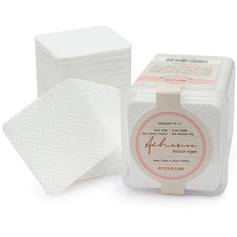 Lyon Lash Eyelash Extension Glue Adhesive Wipes 200 PCS | Glue Residue Remover Cleansing Pad Lint Free | Essential Lash Extensions Supplies Accessories Tools - Image 1