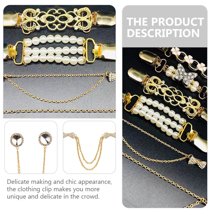 6pcs Lady Sweater Clip Fashion Shawl Clasp Alloy Shirt Clip Clothing Accessories - Image 5