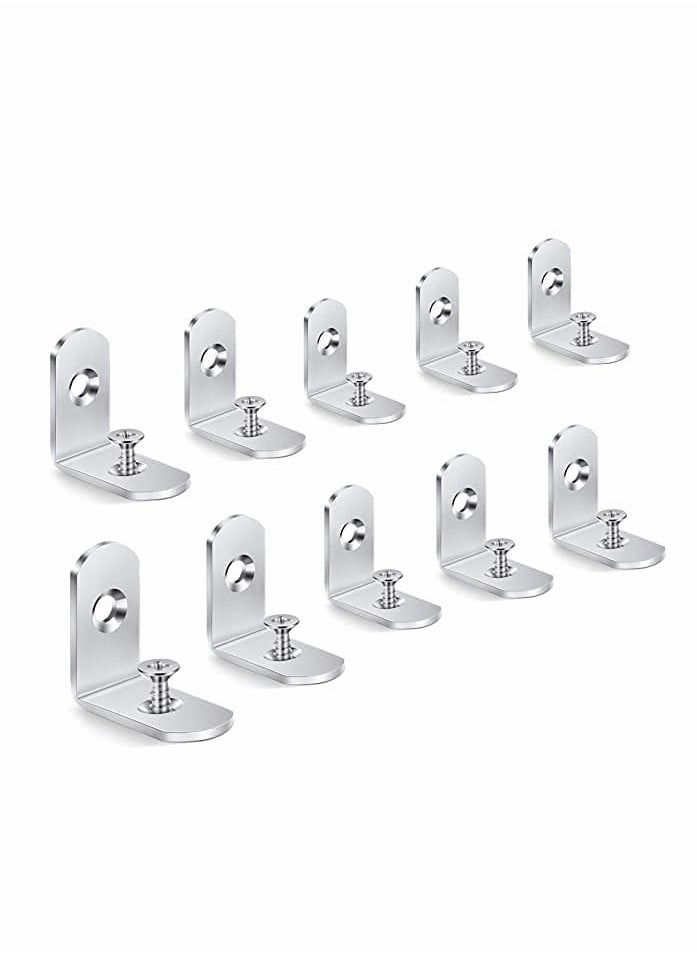 SYOSI 10 Pieces Corner Brace L Brackets Heavy-Duty 30 mm x 30 mm Right Angle Brackets Metal Corner Brackets 90 Degree Bracket for Wood Shelves Dressers Chairs with Screws  - Image 1