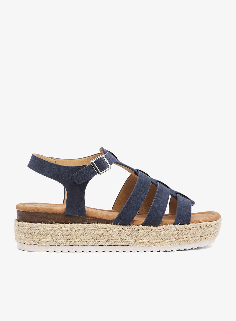 Savannah Collection Low Wedged Flatform Sandal - Image 1