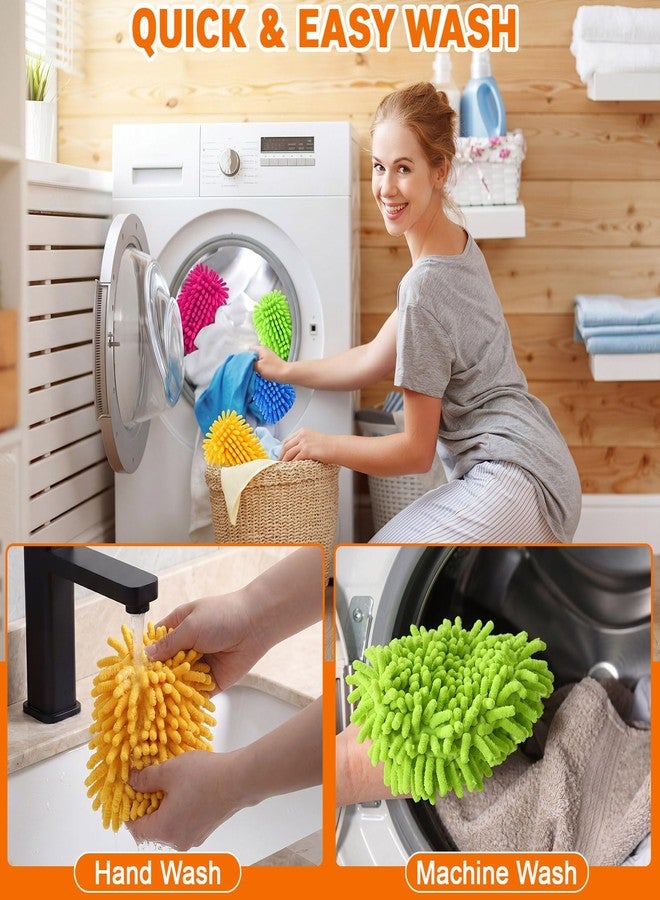 Baderke 8 Pcs Reusable Duster Refills with Handle 360 Heavy Duty Wool and Chenille Duster Pads Refills Washable Handheld Dusters for Cleaning Ceiling, Fan, Hardwood Floors, Windows, and Kitchen Floors - Image 5