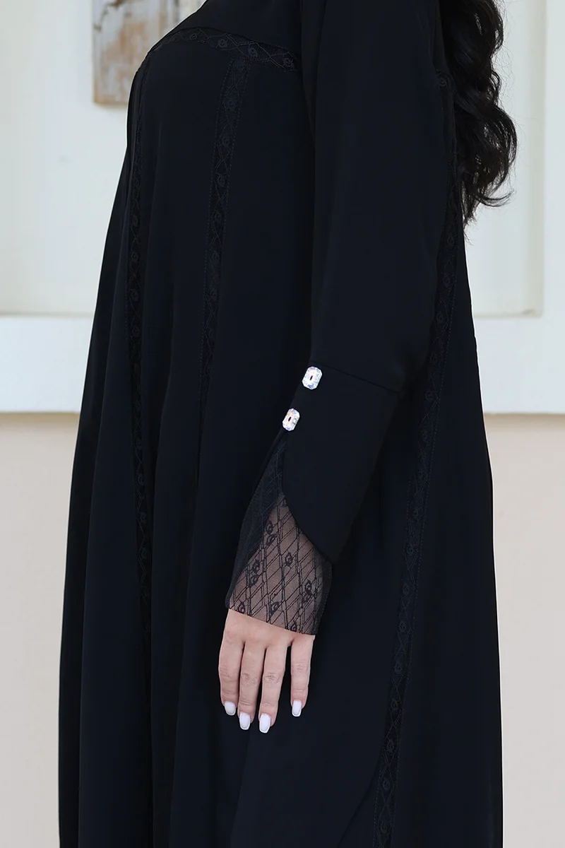 النخبة Elegant Black Abaya-777