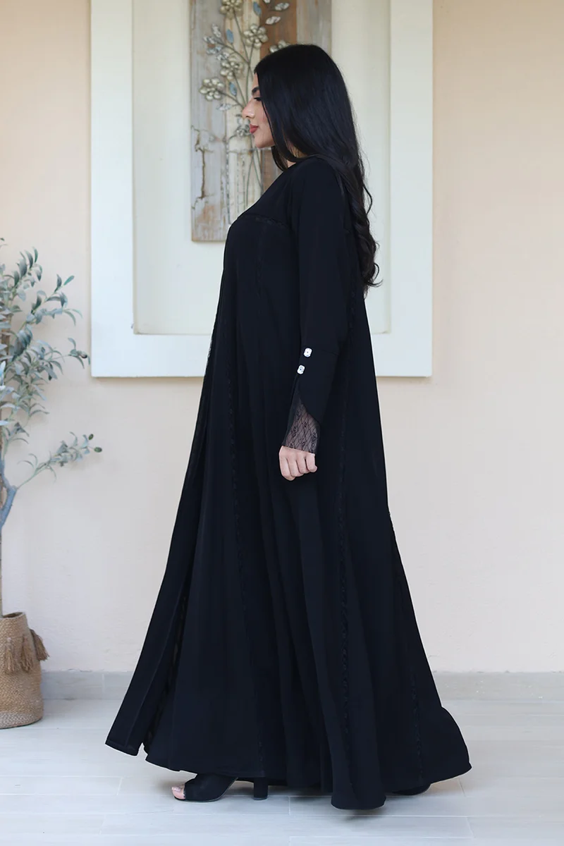 النخبة Elegant Black Abaya-777
