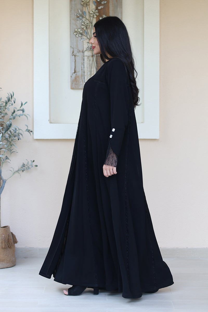 النخبة عباية سوداء أنيقة - Image 1