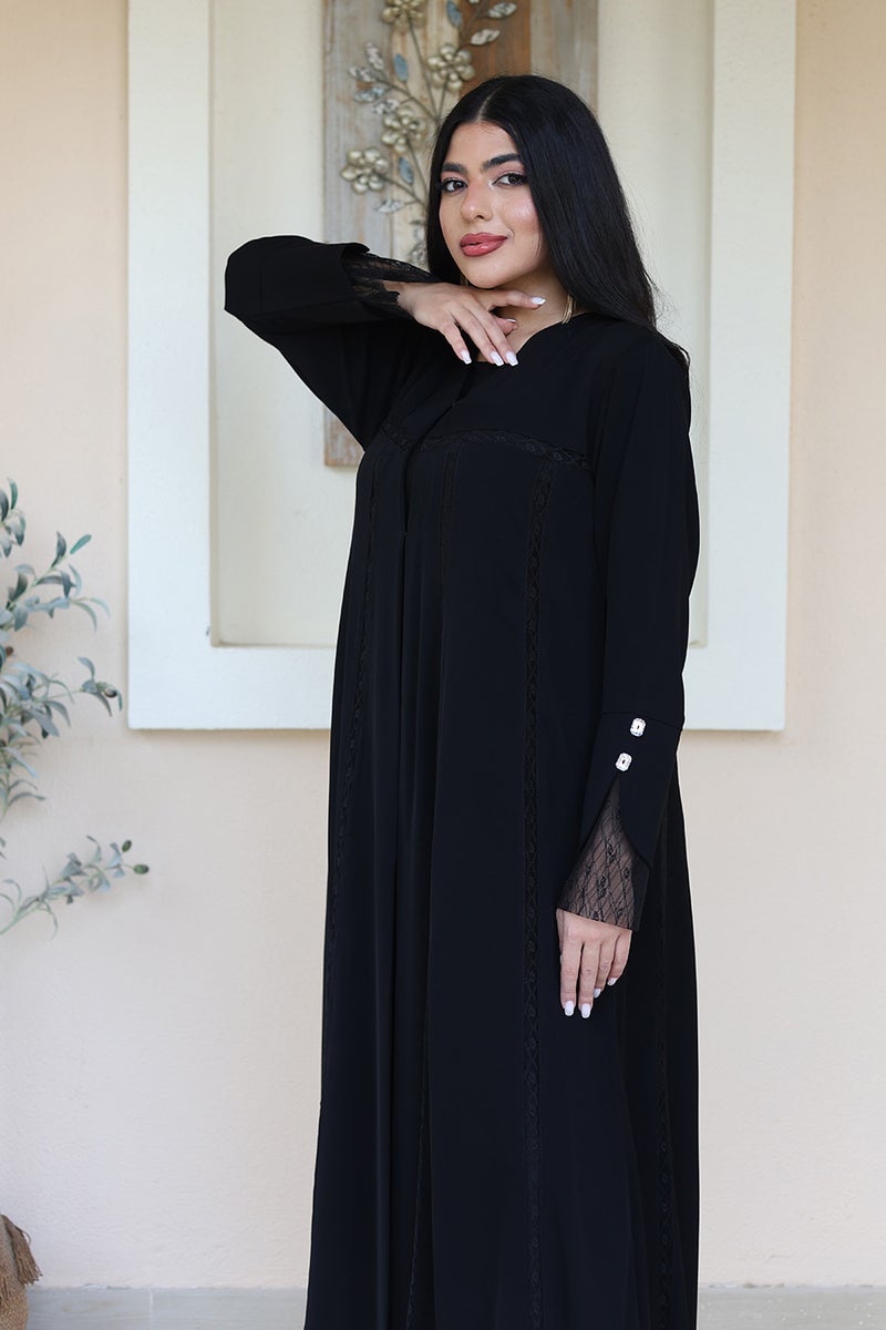 النخبة عباية سوداء أنيقة - Image 3