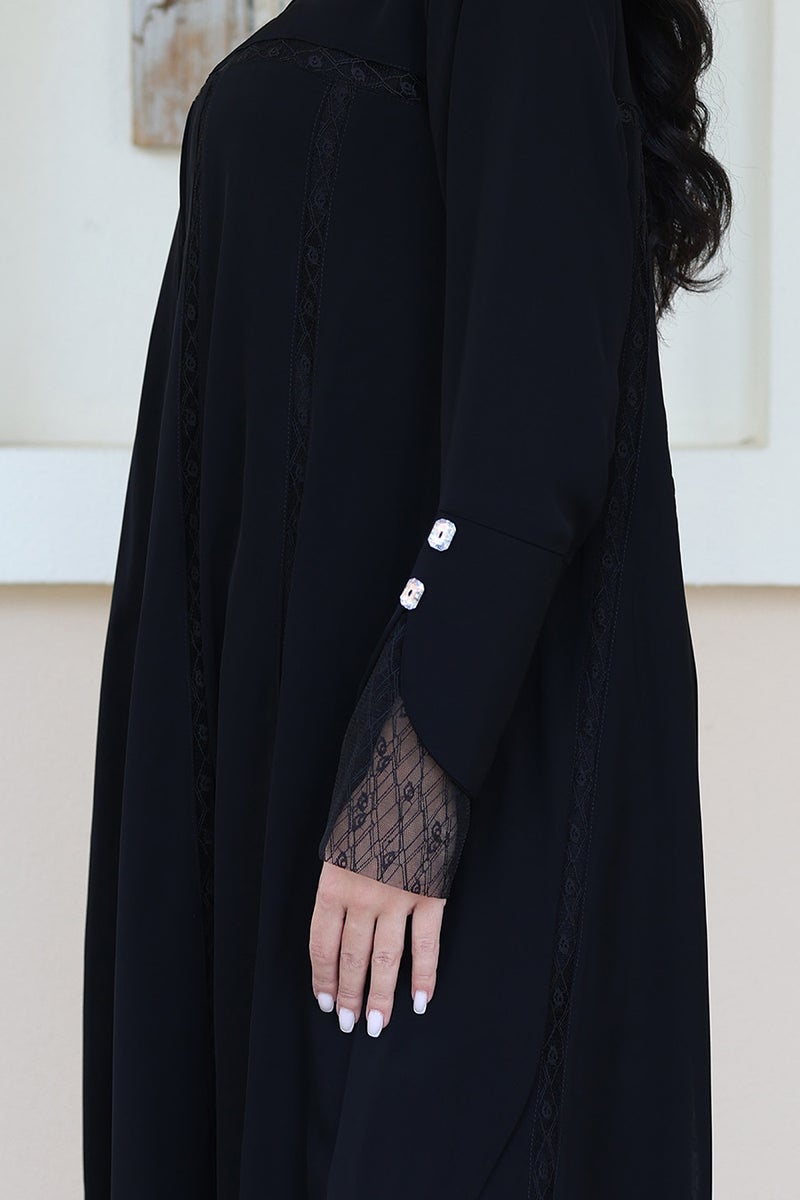 النخبة عباية سوداء أنيقة - Image 2