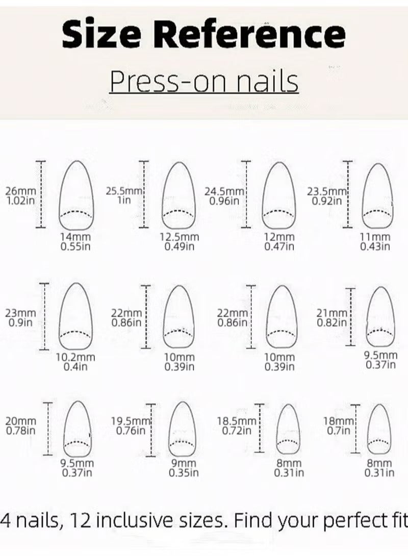 لوميا 24 قطعة من أظافر الضغط مع زهور ثلاثية الأبعاد وسحر اللؤلؤ، أظافر صناعية لامعة بلون اللوز للنساء، أظافر لاصقة من الأكريليك بنقشة زهور صيفية، مجموعة مانيكير كاملة قابلة لإعادة الاستخدام مع علامات تبويب غراء ومبرد أظافر (وردي) - Image 4