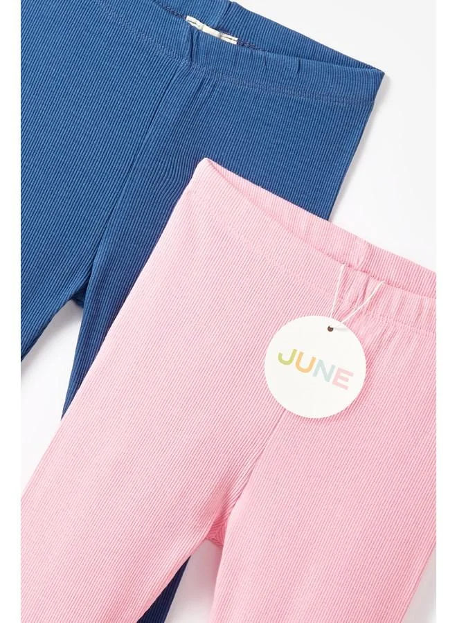 JUNE June Girl's 2-Pack Ribbed Leggings