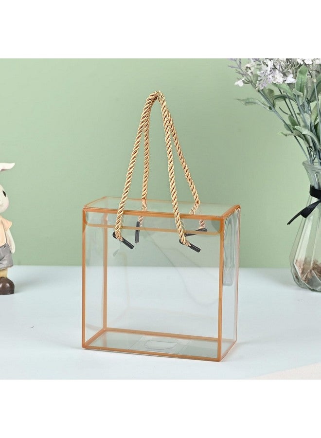 Satyam Kraft SATYAM KRAFT 6 Pcs Transparent Gift Boxes | Hamper Box for Her/Him, Return Gifts, Baby shower, Engagement Wedding, Anniversary, Birthday, Party, Festive Gifting, Premium Packaging (Golden,25 x 25 cm) - Image 1