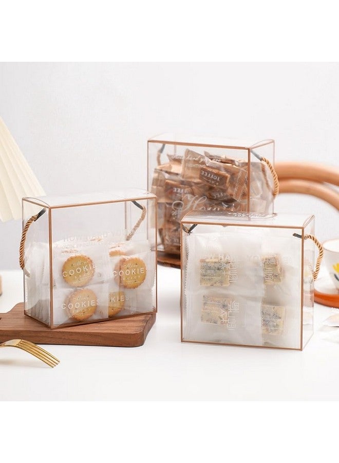 Satyam Kraft SATYAM KRAFT 6 Pcs Transparent Gift Boxes | Hamper Box for Her/Him, Return Gifts, Baby shower, Engagement Wedding, Anniversary, Birthday, Party, Festive Gifting, Premium Packaging (Golden,25 x 25 cm) - Image 4