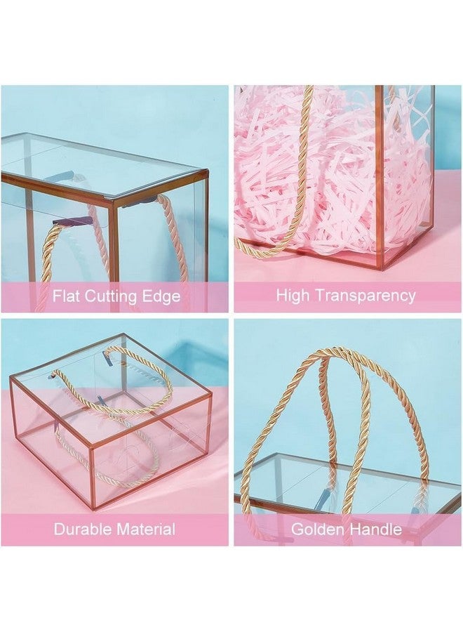 Satyam Kraft SATYAM KRAFT 6 Pcs Transparent Gift Boxes | Hamper Box for Her/Him, Return Gifts, Baby shower, Engagement Wedding, Anniversary, Birthday, Party, Festive Gifting, Premium Packaging (Golden,25 x 25 cm) - Image 5