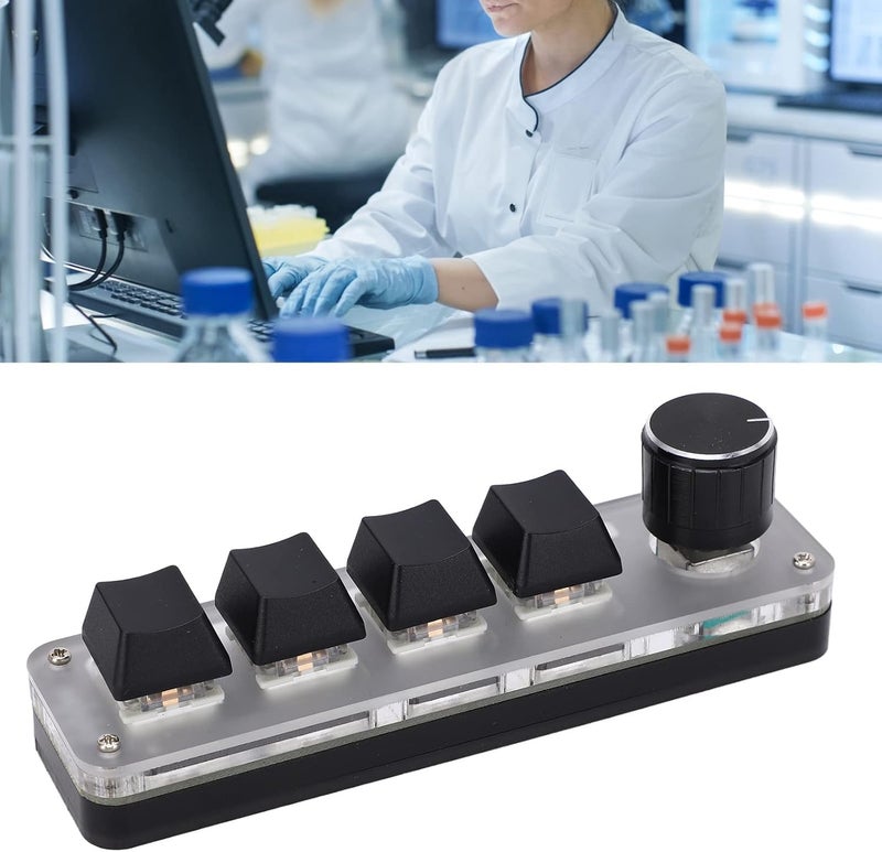 كلاراكو لوحة مفاتيح ميكانيكية Klarako بيد واحدة مزودة بـ 4 مفاتيح مع لوحة مفاتيح قابلة للبرمجة قابلة للتعديل RGB DIY للألعاب المكتبية - Image 2