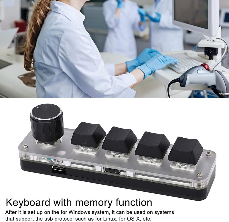 كلاراكو لوحة مفاتيح ميكانيكية Klarako بيد واحدة مزودة بـ 4 مفاتيح مع لوحة مفاتيح قابلة للبرمجة قابلة للتعديل RGB DIY للألعاب المكتبية - Image 4