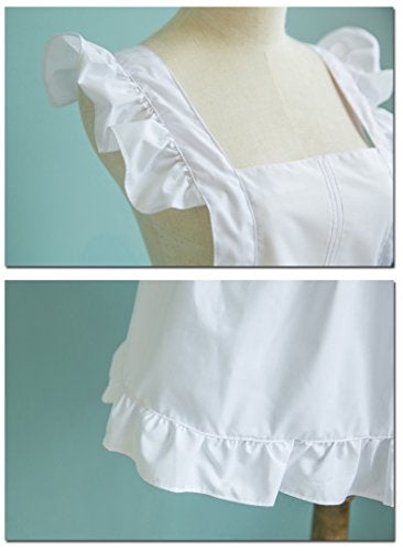 LilMents Petite Maid Ruffle Retro Apron Kitchen Cooking Cleaning Fancy Dress Cosplay Costume (White) - Image 2