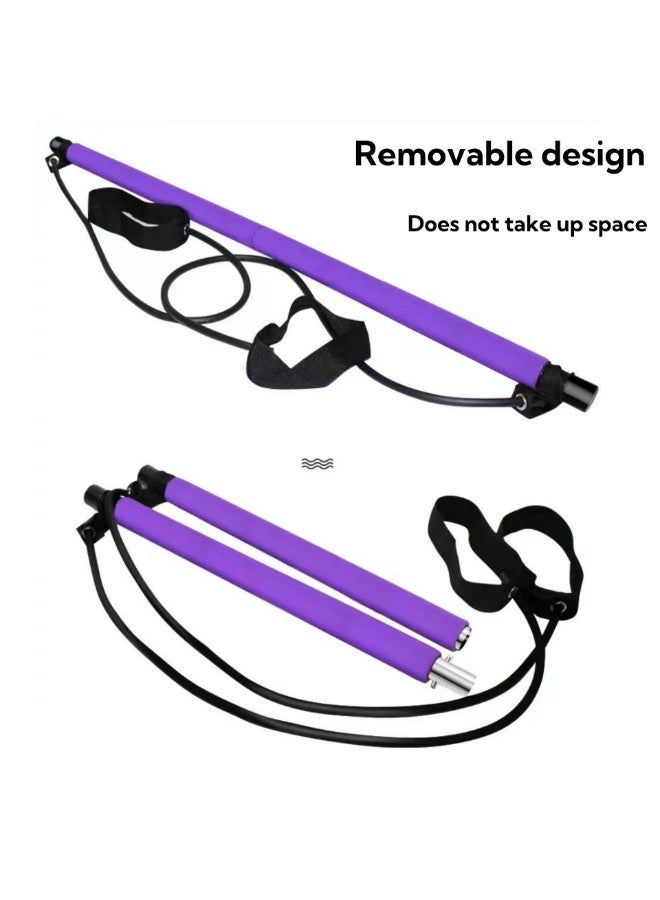NOVOLAN Pilates Bar Kit with Resistance Bands, Portable Muscle Toning Bar, Multi-Functional Yoga Pilates Equipment with Foot Loop for Total Body Exercises, Easy to Assemble, Non-Slip Foot Straps - Image 5
