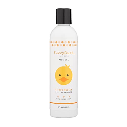 FuzzyDuck Kids Hair Gel – Curl Defining Gel for Girls & Boys with Frizz Control & Light Hold, Water-Soluble Formula Made with Aloe, Sea Botanicals & Honey for All Hair Types (Citrus Medley, 8oz) - Image 1