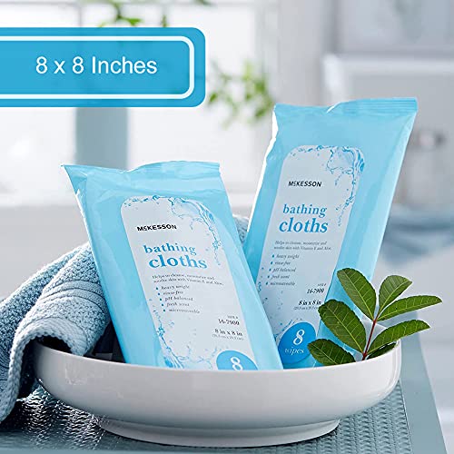 McKesson Bathing Cloth with Aloe & Vitamin E [8 Wipes] No Rinse Shower & Bathing Body Wipes for Adults & Elderly, Disposable Washcloths, pH Balanced, Fresh Scent - Image 5